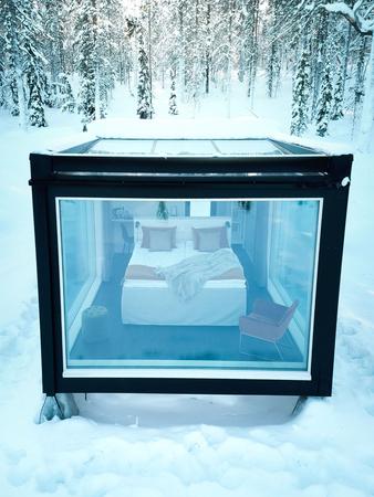 Die Glasvillen der Arctic Skylight Lodge Äkäslompolo