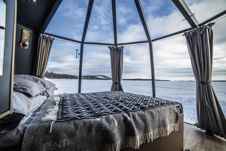 Aurora Hut auf dem Inarisee vom Wildnishotel Nangu